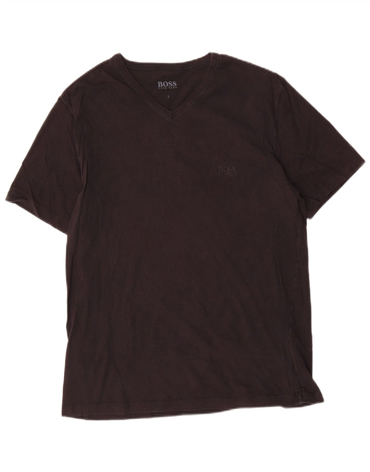Hugo Boss Mens T-Shirt Top Large Black Cotton