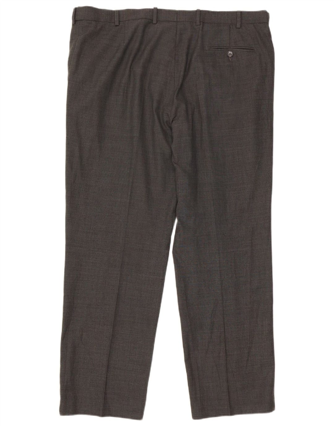 Marks & Spencer Mens Straight Casual Trousers W40 L31 Grey Wool