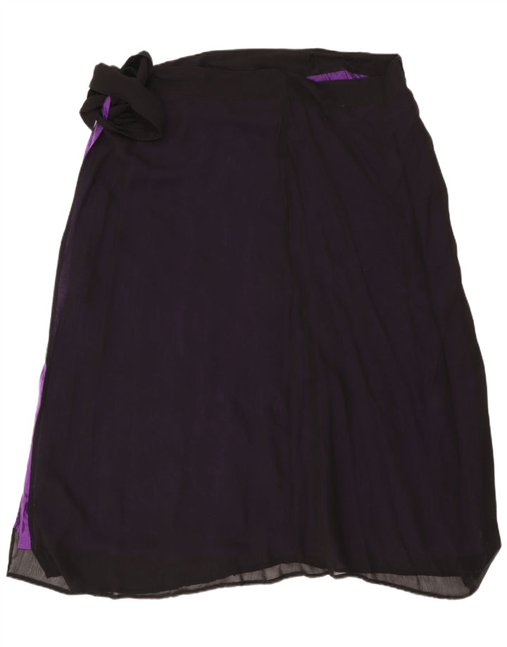 Vintage Womens Wrap Skirt One Size W48 Black Viscose