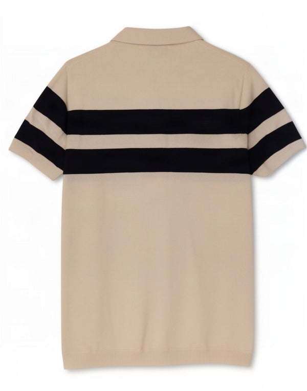 Zara Pull à manches courtes et col polo pour homme, grand color block blanc