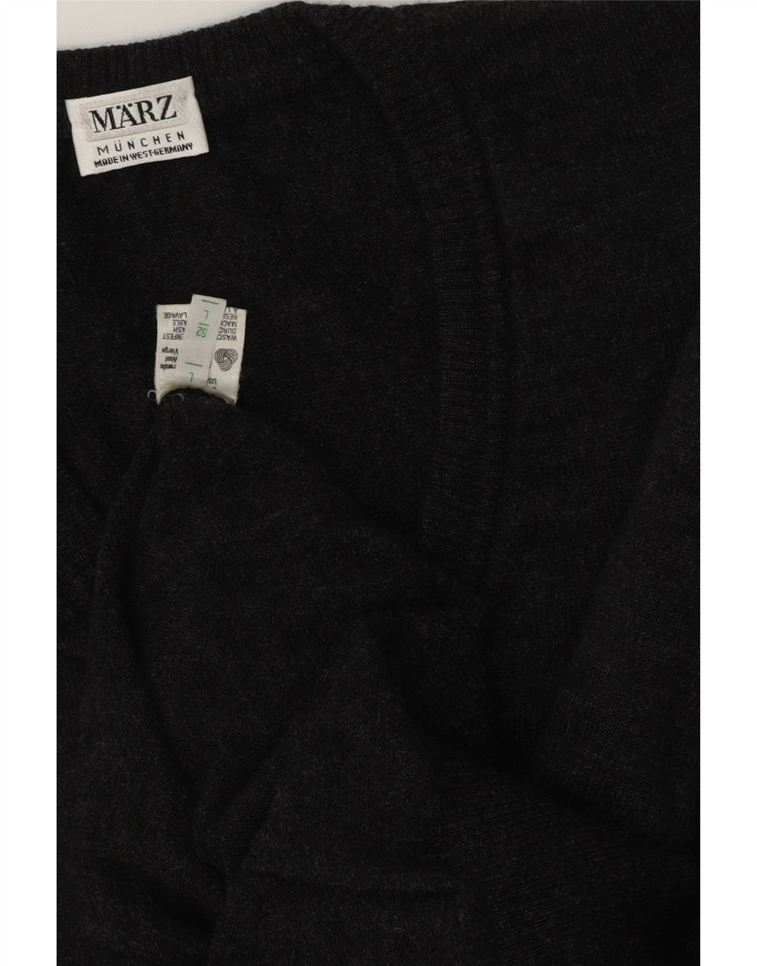 MARZ Mens Munchen V-Neck Jumper Sweater IT 52 Large Grey Virgin Wool