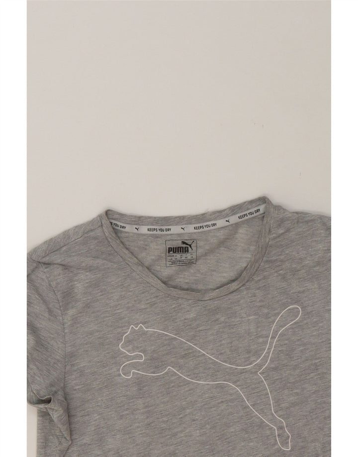 PUMA Womens Graphic T-Shirt Top UK 14 Medium Grey Flecked Polyester Vintage Puma and Second-Hand Puma from Messina Hembry 
