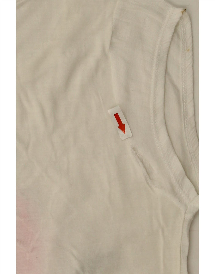 Zara Womens Graphic T-Shirt Top UK 10 Small White