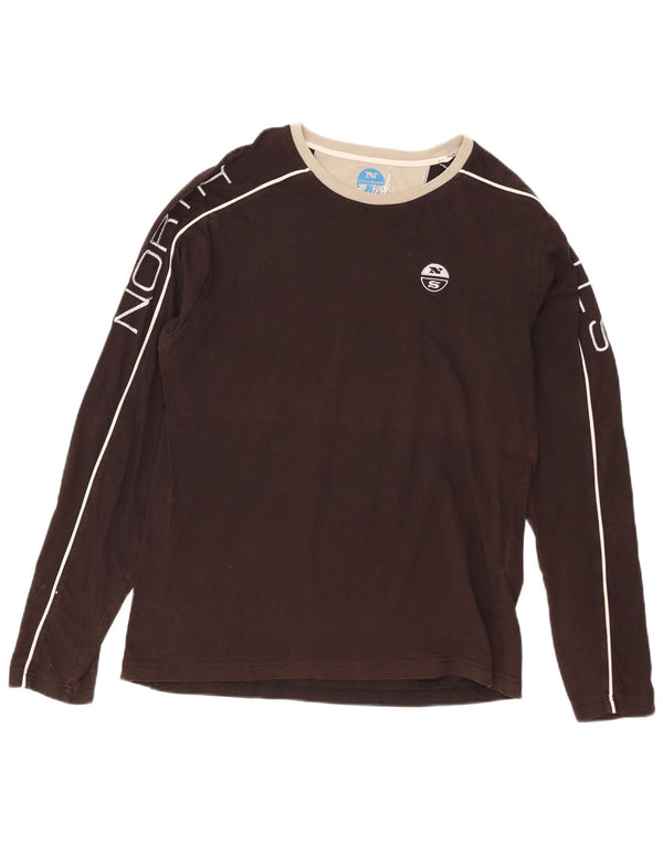 North Sails Dame Grafisk Top Langærmet UK 16 Stor Brun Colourblock