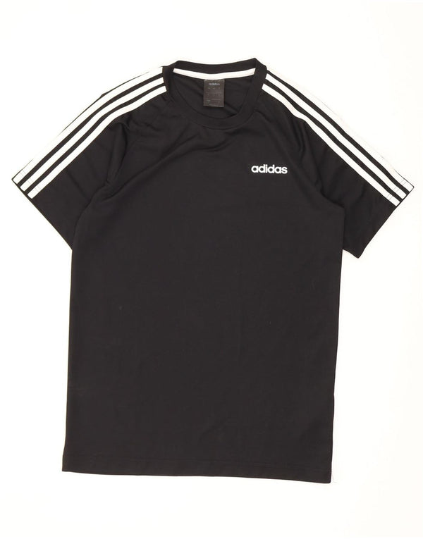 T-shirt Adidas Climalite da uomo piccola piccola in poliestere nero