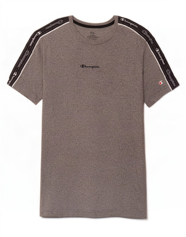 Champion Mens Graphic T-Shirt Top Medium Grey Colourblock