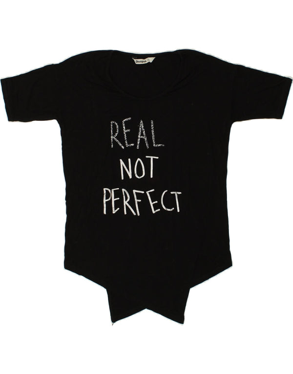 T-shirt grafica da donna DESIGUAL Top UK 10 piccola nera