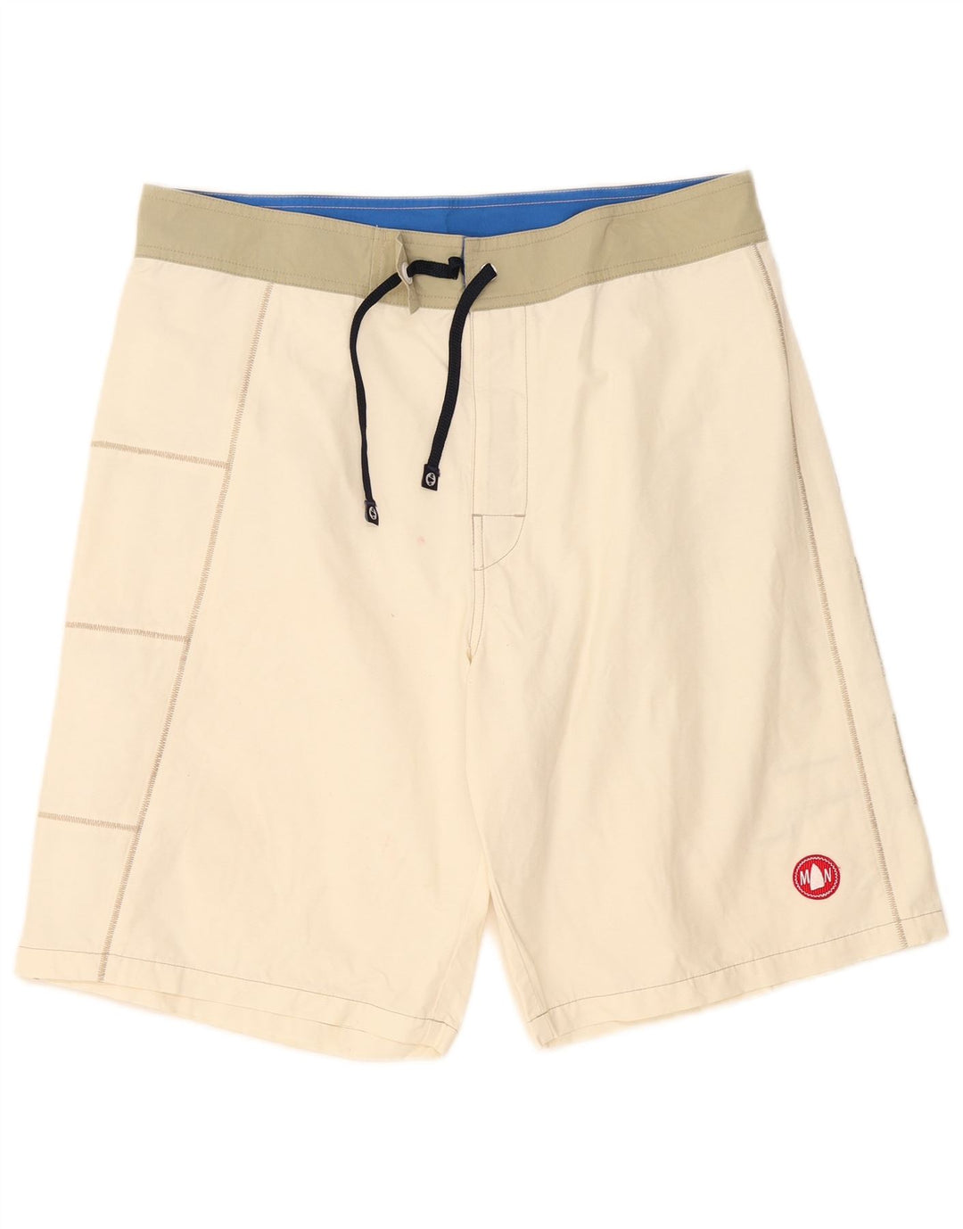 Murphy & Nye Mens Graphic Swimming Shorts Large White Colourblock Polyamide