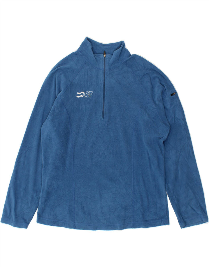 L.L.BEAN Womens Zip Neck Fleece Jumper UK 14 Medium Blue Polyester Vintage L.L.Bean and Second-Hand L.L.Bean from Messina Hembry 
