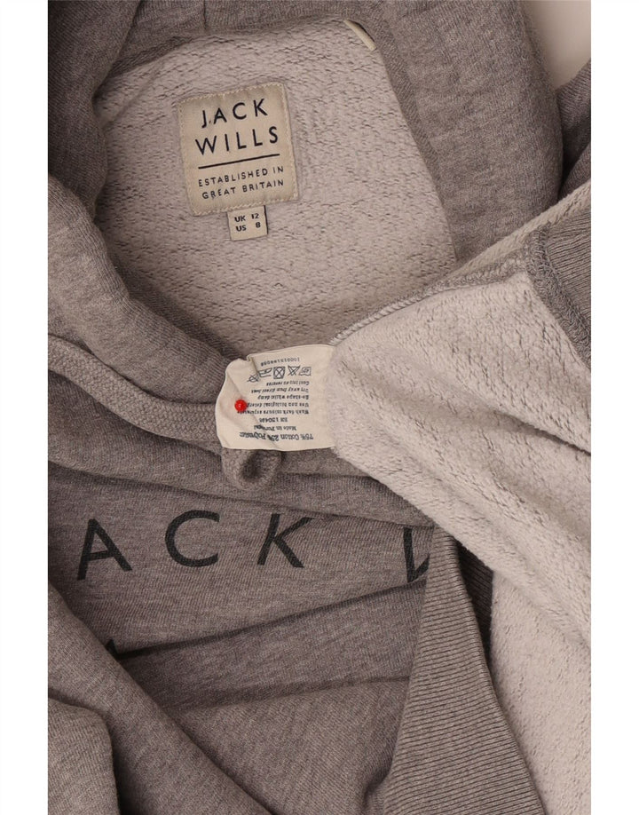 Jack Wills Womens Salcombe Devon Hoodie Jumper UK 12 Medium Grey Flecked