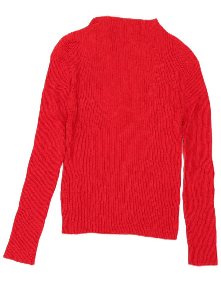 Zara Womens Turtle Neck Jumper Sweater UK 14 Large Red Viscose