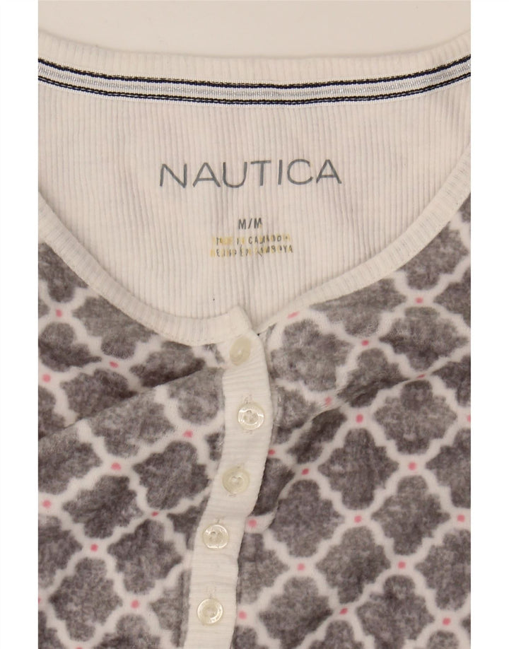 NAUTICA Womens Top Long Sleeve UK 14 Medium Grey Check Polyester Vintage Nautica and Second-Hand Nautica from Messina Hembry 
