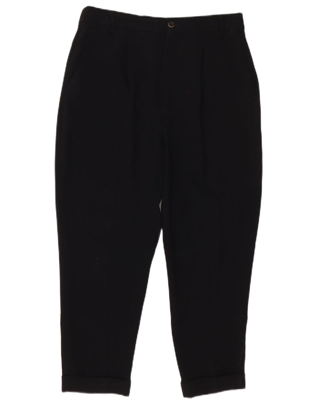 Zara Womens Tapered Capri Trousers Medium W30 L23 Black
