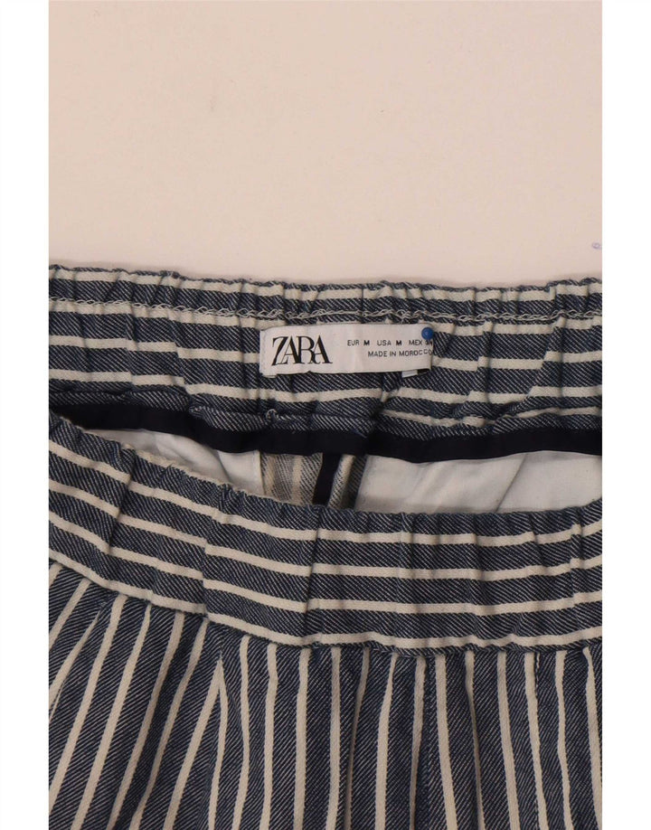 Zara Mens Sport Shorts Medium Navy Blue Striped