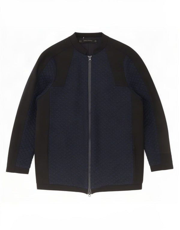 Zara Mujer Chaqueta Bomber Extragrande UK 10 Small Azul Marino Colorblock