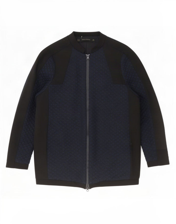 Zara Mujer Chaqueta Bomber Extragrande UK 10 Small Azul Marino Colorblock