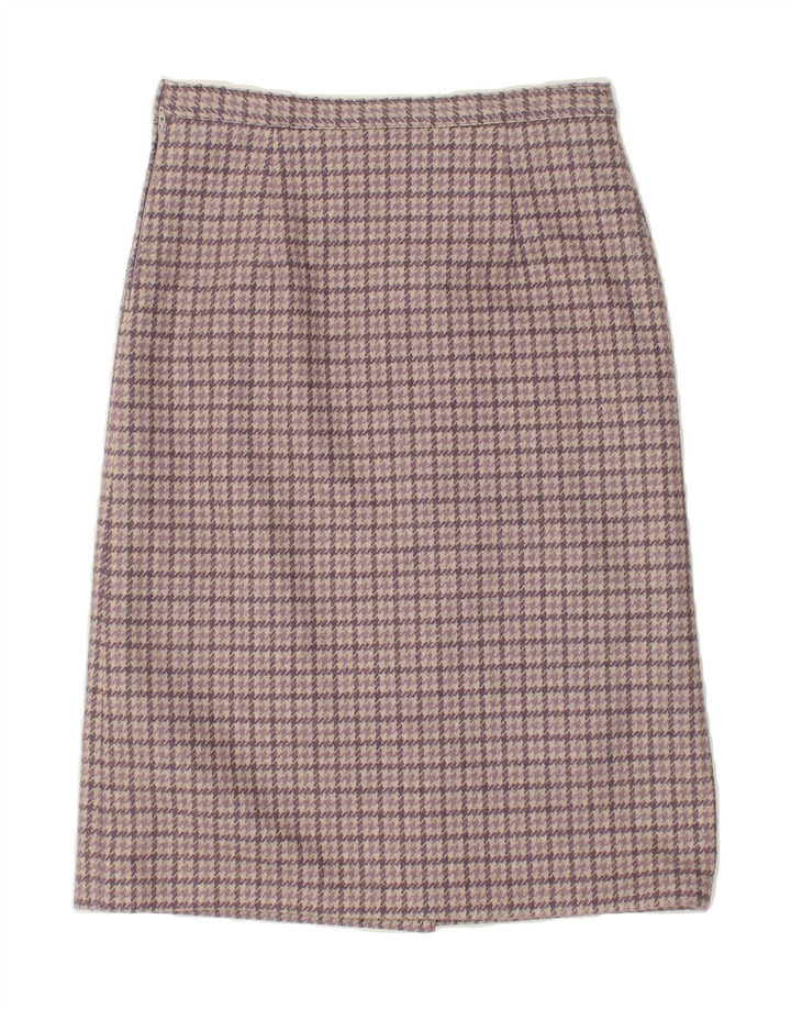 VINTAGE Womens Straight Skirt W30 Medium Grey Houndstooth Vintage Vintage and Second-Hand Vintage from Messina Hembry 
