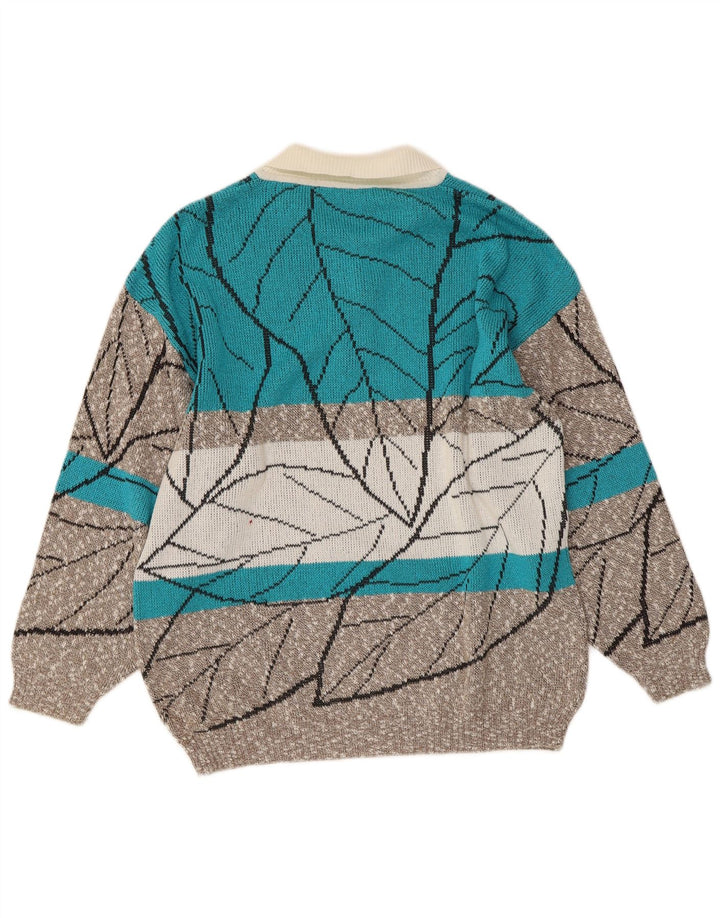 VINTAGE Womens Polo Neck Jumper Sweater EU 36/38 Small Multicoloured