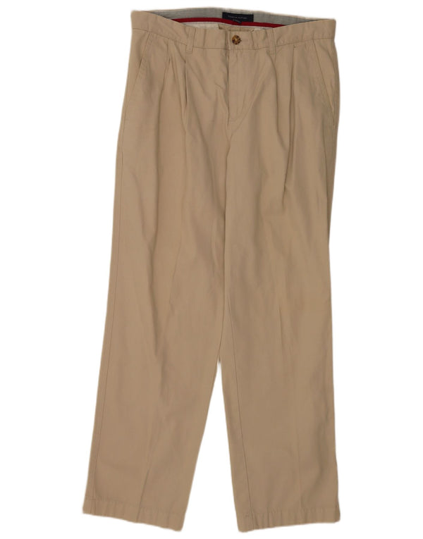 Tommy Hilfiger Mens Pegged Chino Trousers W34 L32 Beige Cotton