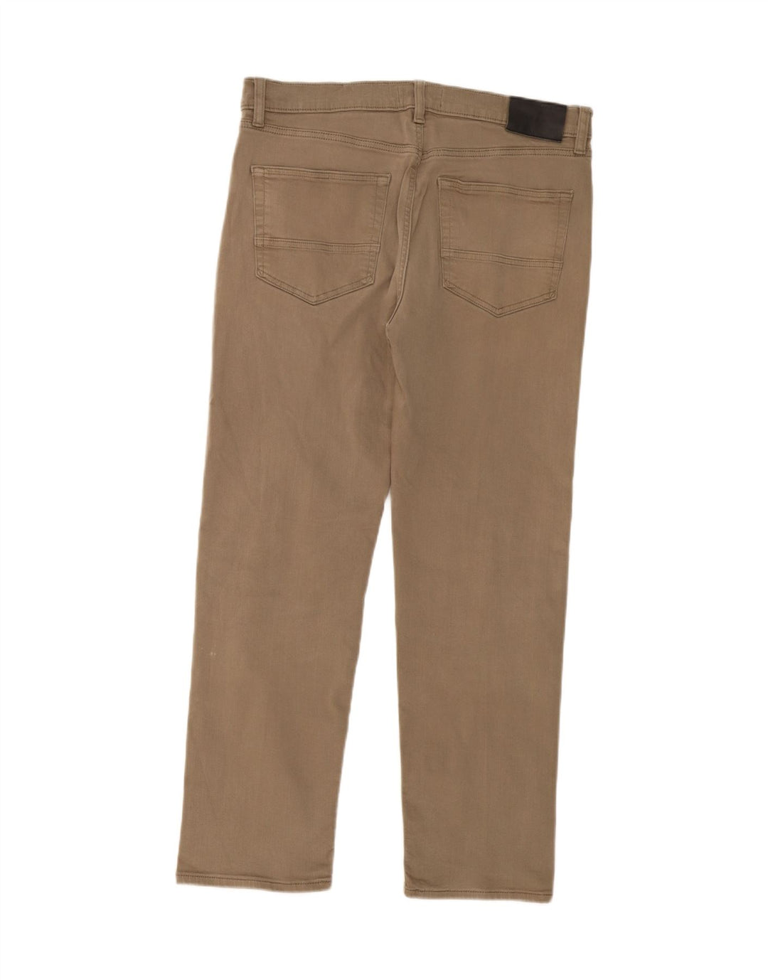 MARKS & SPENCER Mens Straight Casual Trousers W34 L28 Khaki Cotton Vintage Marks & Spencer and Second-Hand Marks & Spencer from Messina Hembry 