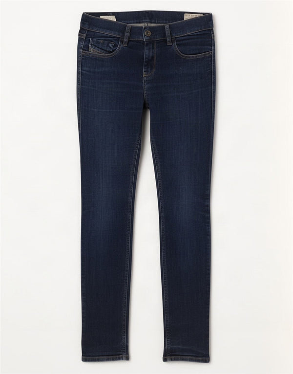 Diesel Womens Livy Super Slim Straight Jeans W29 L30 Navy Blue Cotton