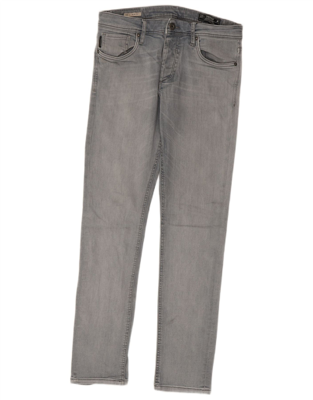 Jack & Jones Mens Tim Slim Jeans W31 L32 Grey Cotton