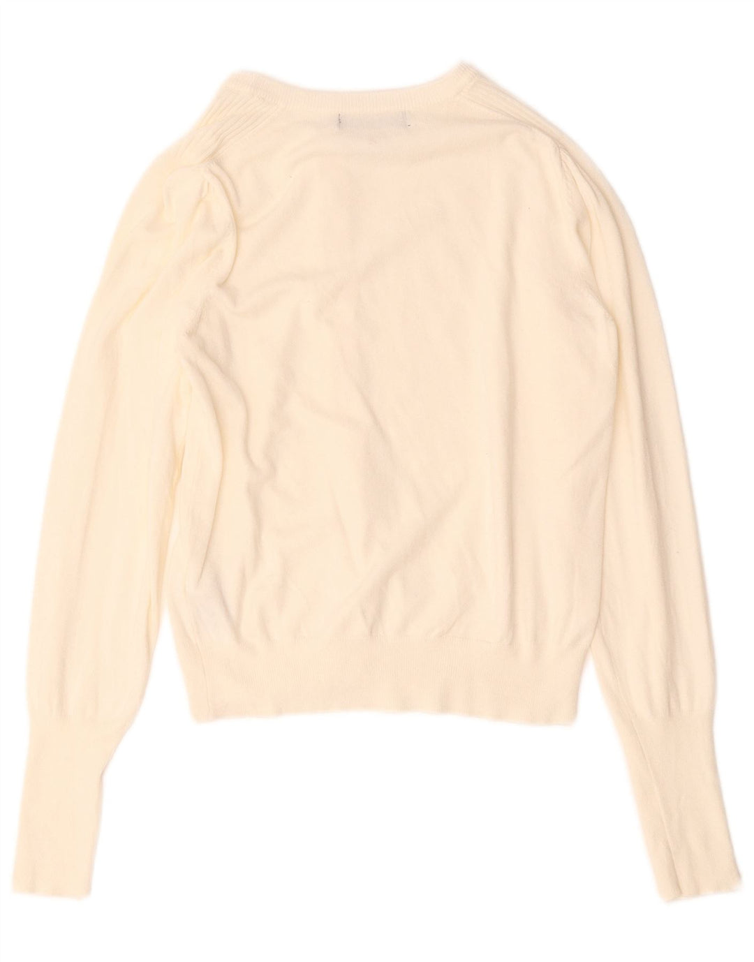 Marks & Spencer Womens Cardigan Sweater UK 12 Medium Off White Viscose