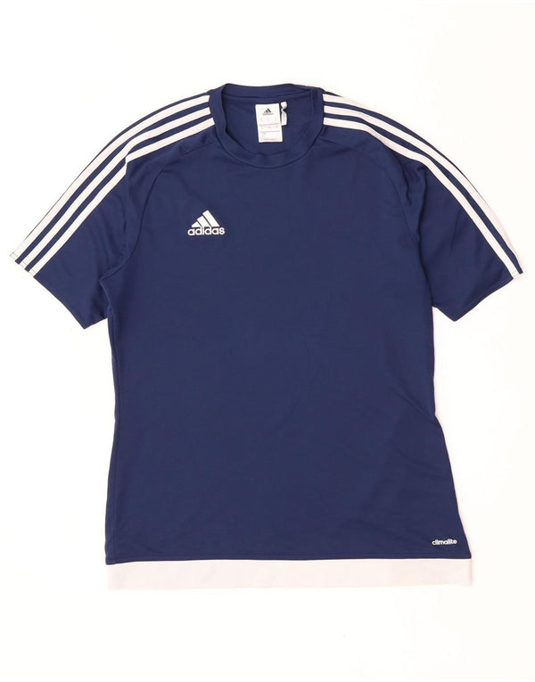 Adidas Herren Climalite T-Shirt Top Medium Marineblau Colourblock Polyester