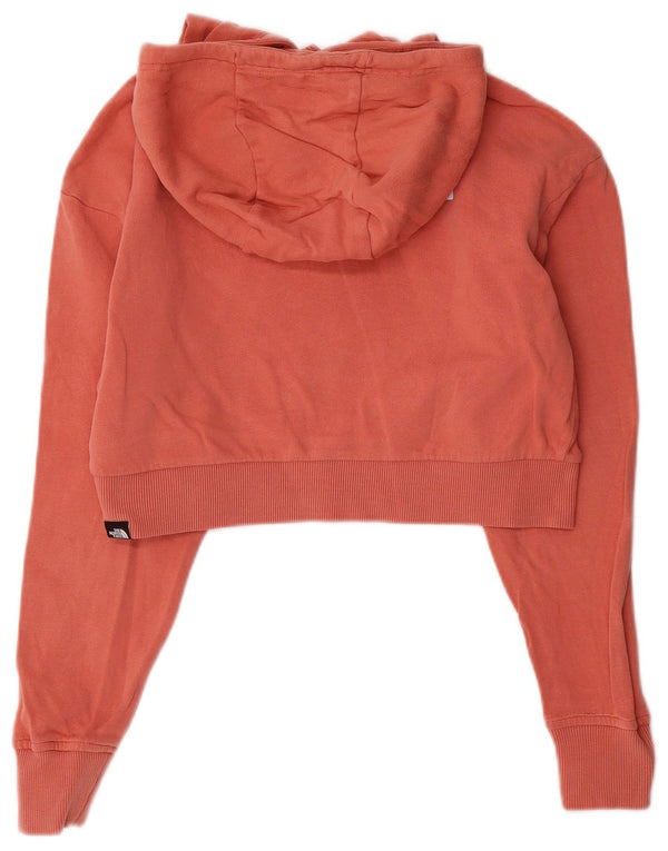 The North Face Womens Crop Oversized Hoodie Jumper UK 10 Small Pink Bomuld