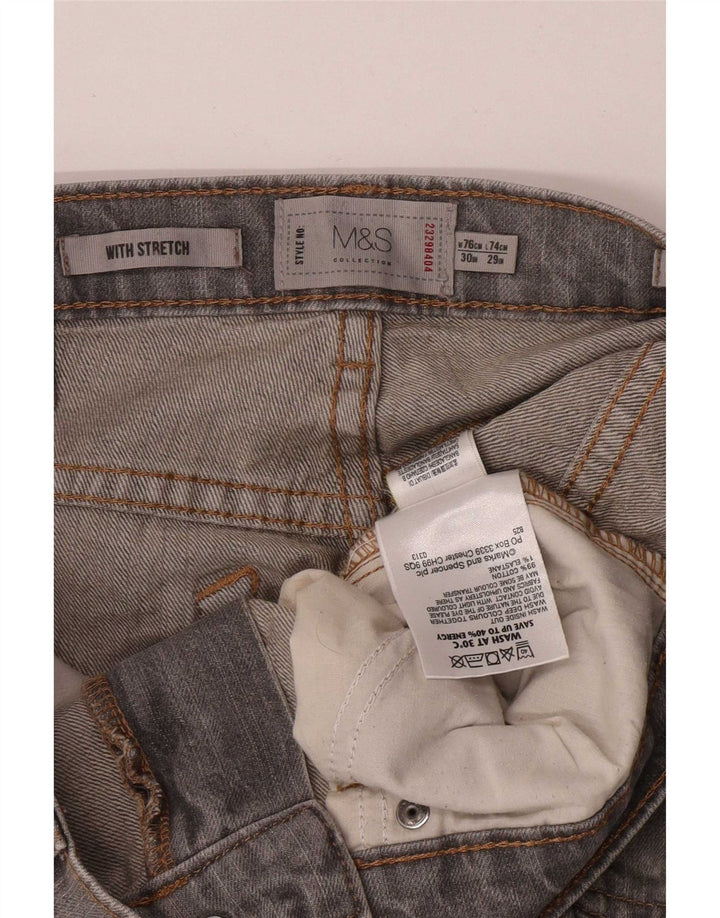 Blugi drepti pentru femei Marks & Spencer W30 L29 bumbac gri