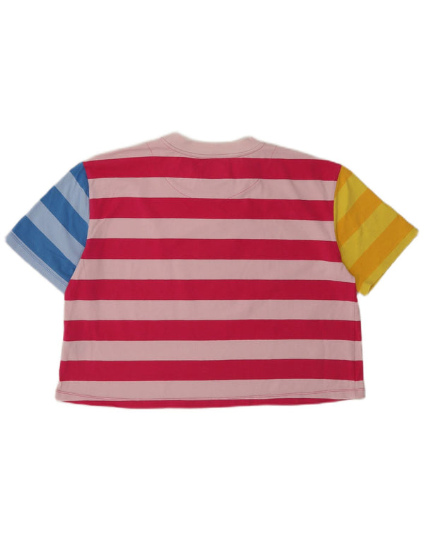 T-shirt grafica corta da donna Karl Kani UK 10 piccola a righe multicolore