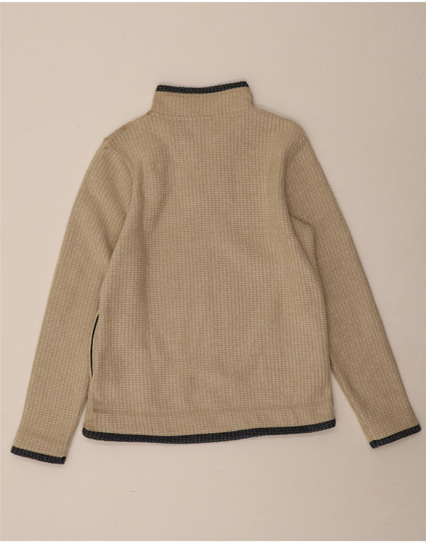Maglione in pile da donna con collo e zip Weird Fish UK 12 Poliestere beige medio