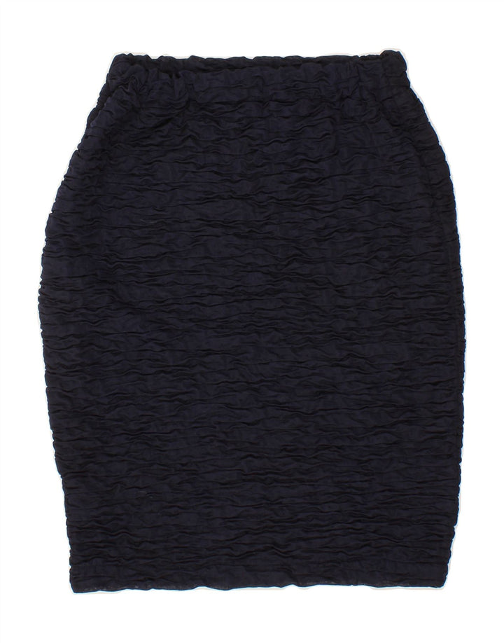 VINTAGE Womens Pencil Skirt XL W36  Navy Blue Polyester Vintage Vintage and Second-Hand Vintage from Messina Hembry 