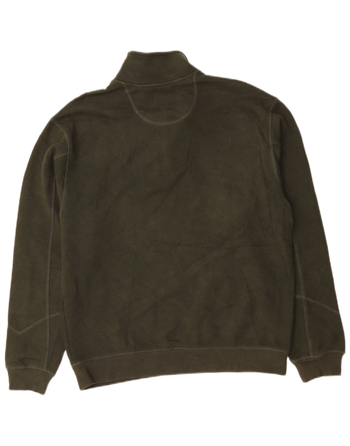 IZOD Męski sweter z zamkiem błyskawicznym, średniej wielkości bawełna khaki