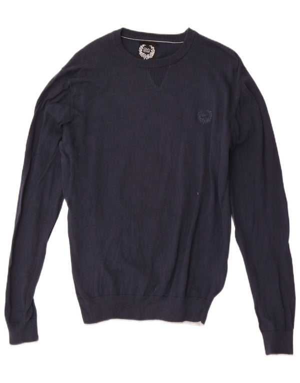 Gianmarco Venturi Mens Crew Neck Jumper Sweater Medium Navy Blue