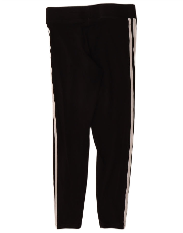 ADIDAS Womens Leggings UK 12 Medium  Black Cotton