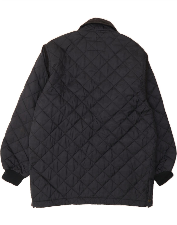 EUROPEAN PROJECT Mens Loose Fit Quilted Jacket UK 38 Medium Navy Blue Vintage European Project and Second-Hand European Project from Messina Hembry 