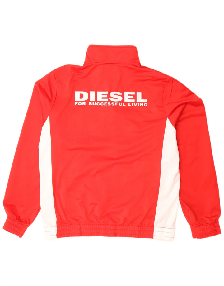 Lotto Mens Graphic Tracksuit Top Jacket Medium Red Colourblock Polyester
