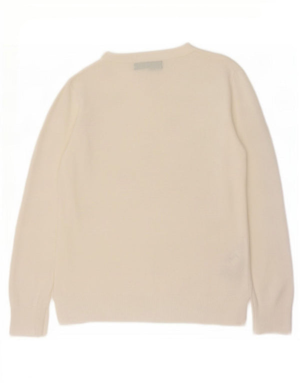 Marks & Spencer Womens Boat Neck Jumper Sweater UK 10 Small Beige Acrylic