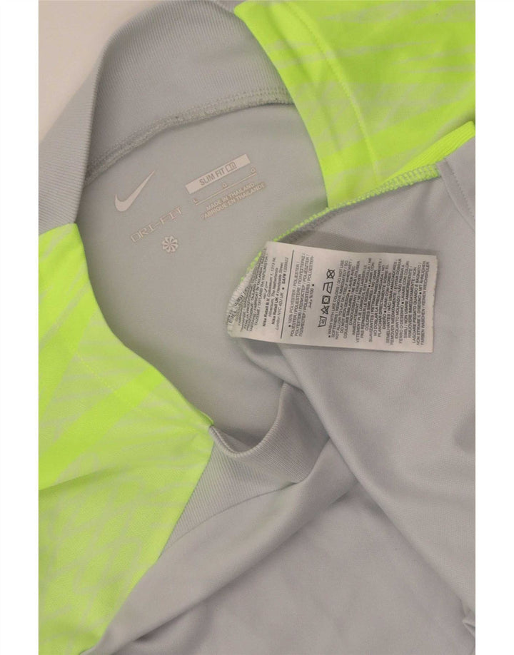 T-shirt Nike da uomo Dri Fit Slim Top Large in poliestere color block grigio