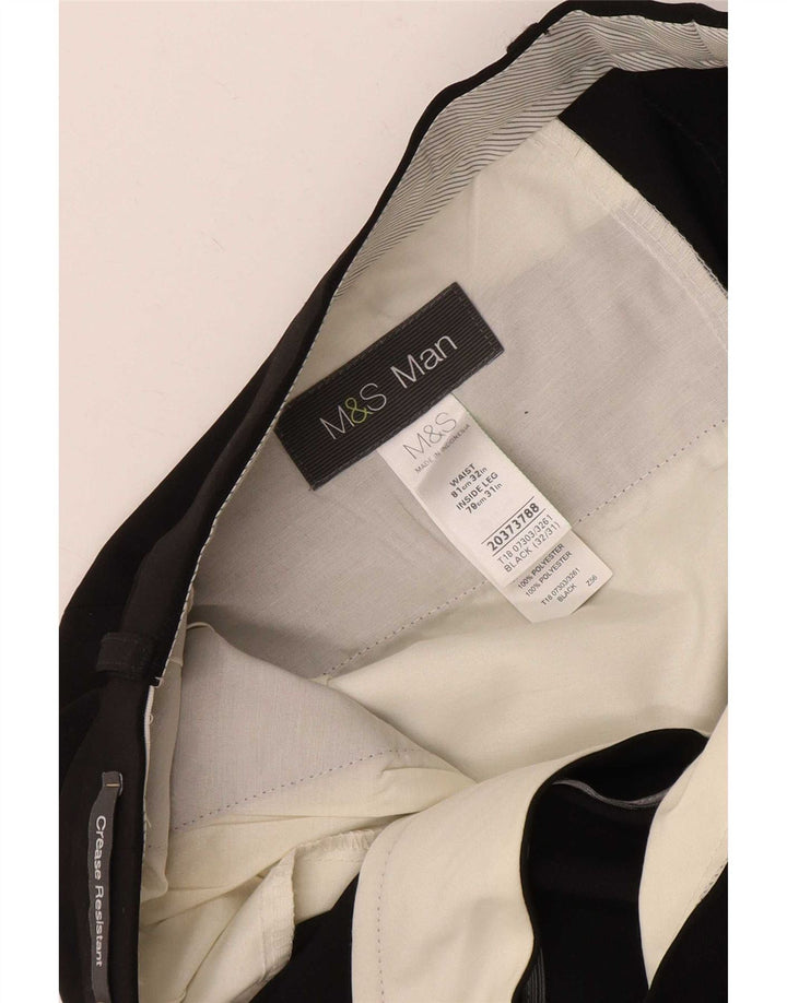 Marks & Spencer muške hlače ravnog odijela W32 L31 crni poliester