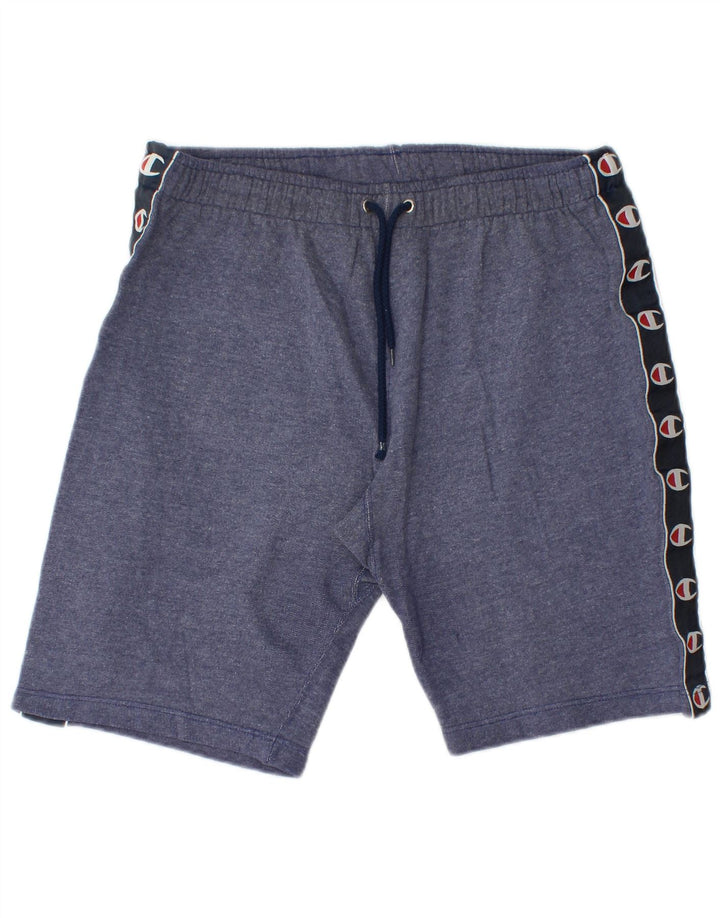 Champion Mens Graphic Sport Shorts Small  Blue Colourblock