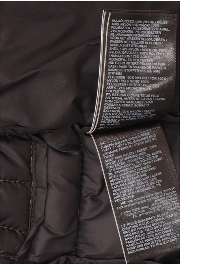 Superdry Womens Hooded Padded Jacket UK 8 Small Green Nylon
