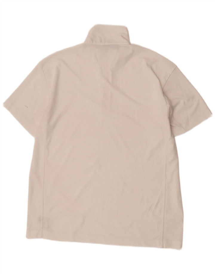 Killer Loop Mens Zip Neck T-Shirt Top XL White Polyester