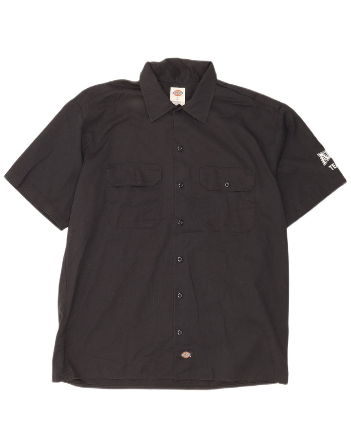 DICKIES Mens Graphic Short Sleeve Shirt Large Black Cotton