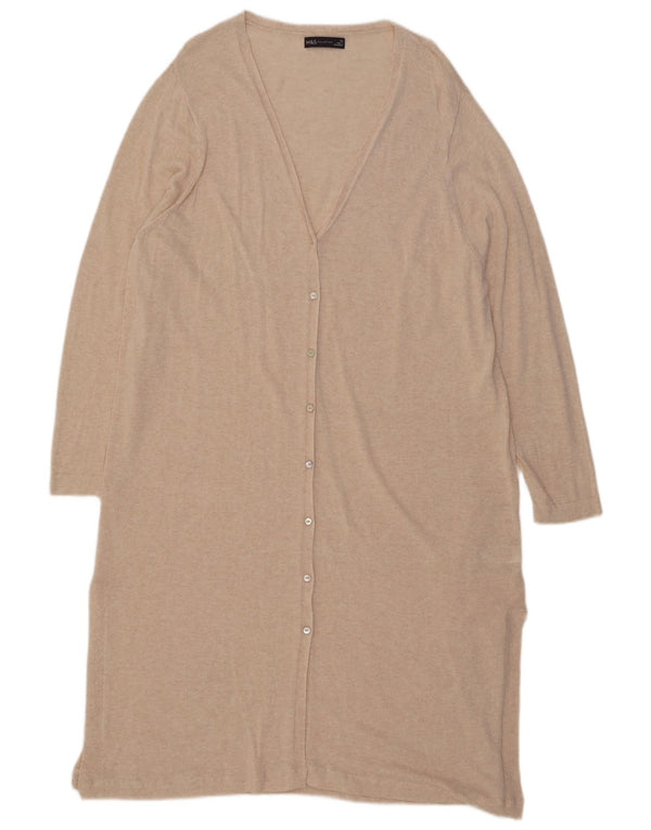 Marks & Spencer ženski dugi kardigan pulover UK 20 2XL bež flekasti