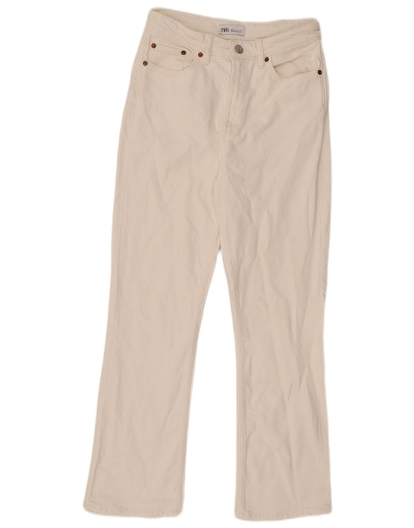 Zara Jeans Rectos Mujer EU 38 Small W28 L28 Algodón Blanco