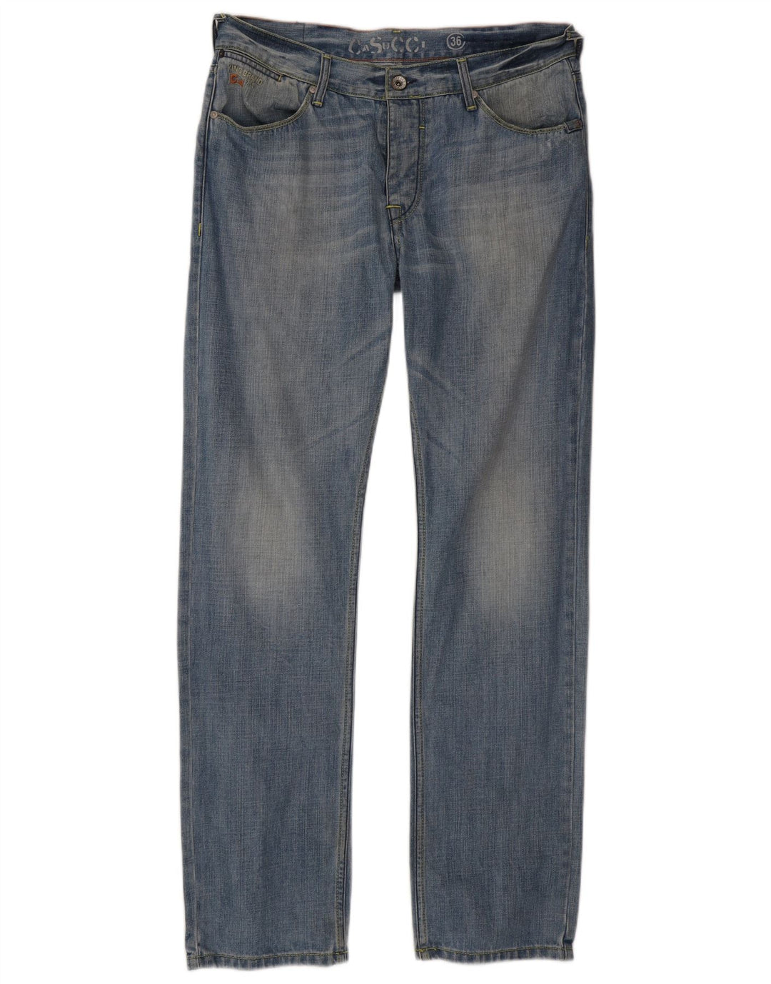 CASUCCI Mens Straight Jeans W36 L33 Blue Cotton