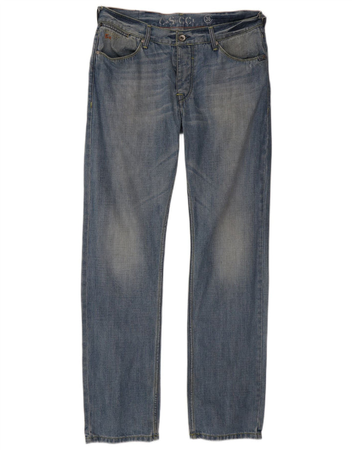 CASUCCI Mens Straight Jeans W36 L33 Blue Cotton