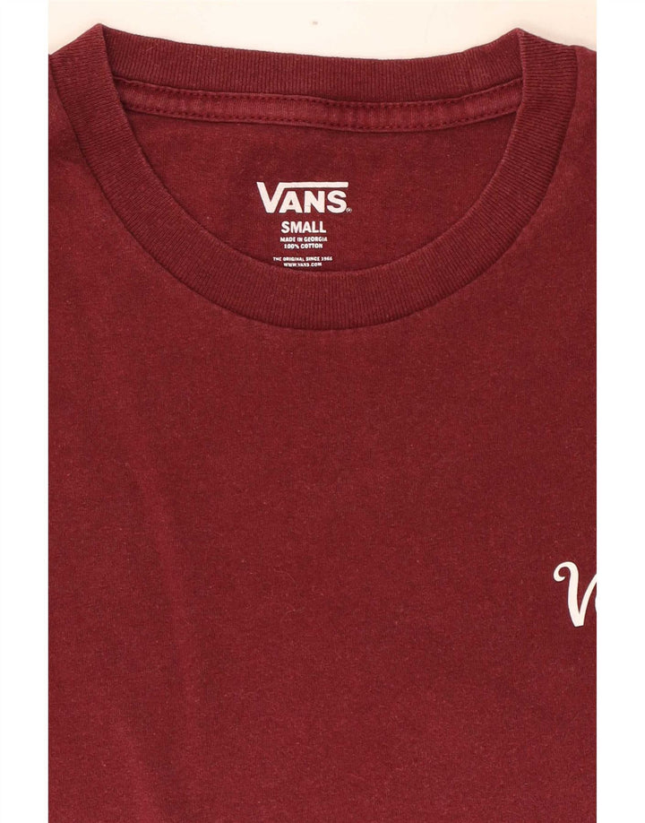 Vans Herren T-Shirt Top Small Burgund Baumwolle